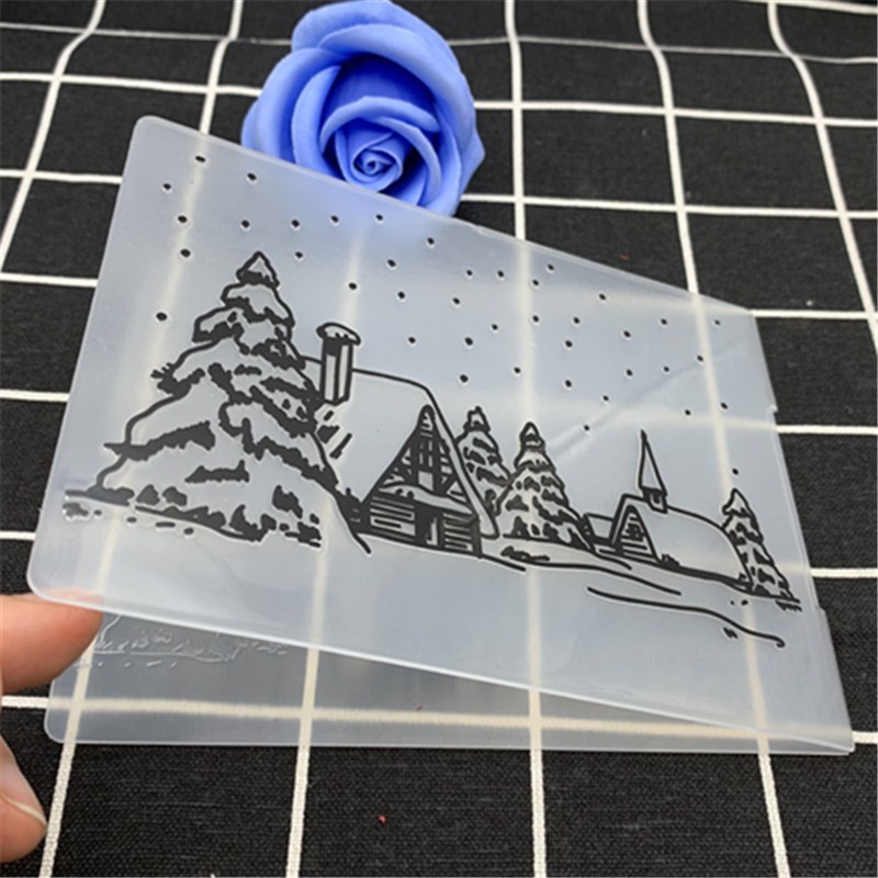 

Christmas Embossing Folder DIY Card Papercraft Scrapbooking Decor Template Diary