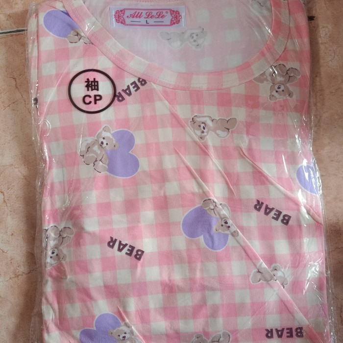 best -BAJU TIDUR WANITA / PIYAMA WANITA CP SPANDEK IMPORT KARAKTER - bunny coklat, all size