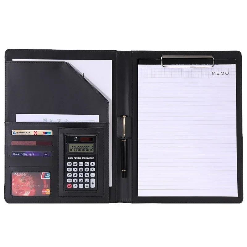 

Binder Leather Organizer File Case Business Folder Office PU Padfolio Pads Document Manager