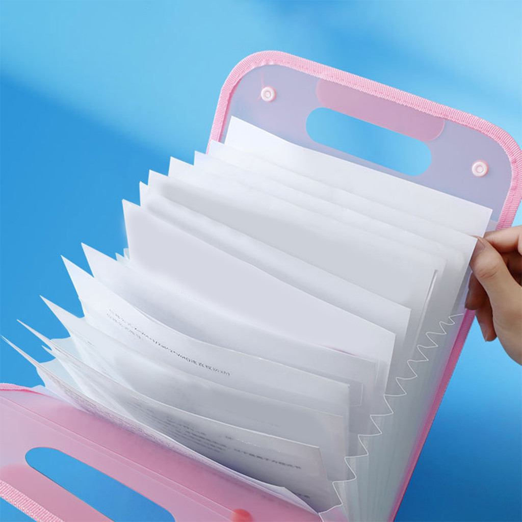 

13 Pocket File Folders Portable A4 Letter Size Macaron Color Accordian Document Organizer for Classroom Office Home Storage