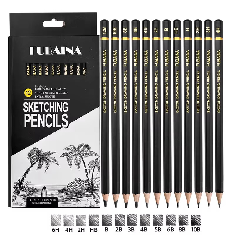 

12Pcs Professional Drawing Sketching Pencil Set Art Pencils Graphite Shading Pencils for Beginners & Pro Artists School Supplies