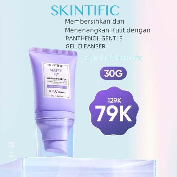 【Official Store】 SKINTIFIC  Official - Matte Fit Serum Sunscreen 30g SPF50+ PA++++ Skin Aqua lowing 