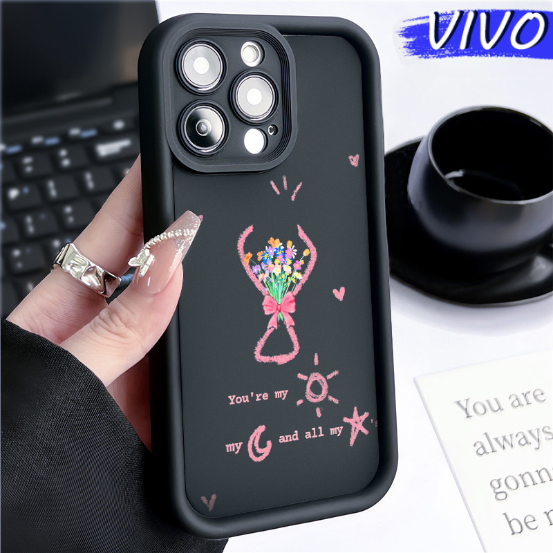 Bunga Rangkaian Bunga Silicone SoftCase VIVO Y17s Y12s Y03 Y15s Y21 Y20 Y18 Y28 Y16 Y22 Y02 Y17 Soft