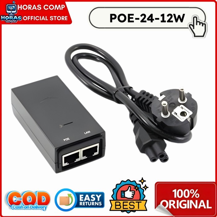 Ubiquiti POE-24-12W Injector 24V 0.5A PoE Passive Adaptor