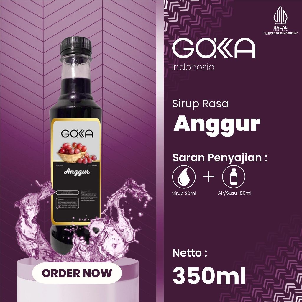 

Minuman Sirup Anggur Gokka / Gokka Syrup Rasa Anggur 350ml