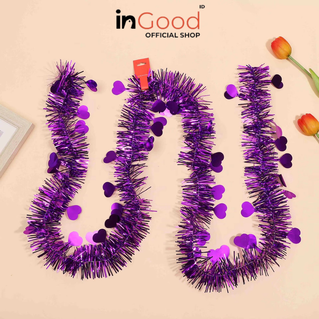 

IN GOOD - SLINGER 2 Meter Diameter 5cm Single Colored / Mix / Motif Rumbai Garland Tensil Tinsel Metalik Hiasan