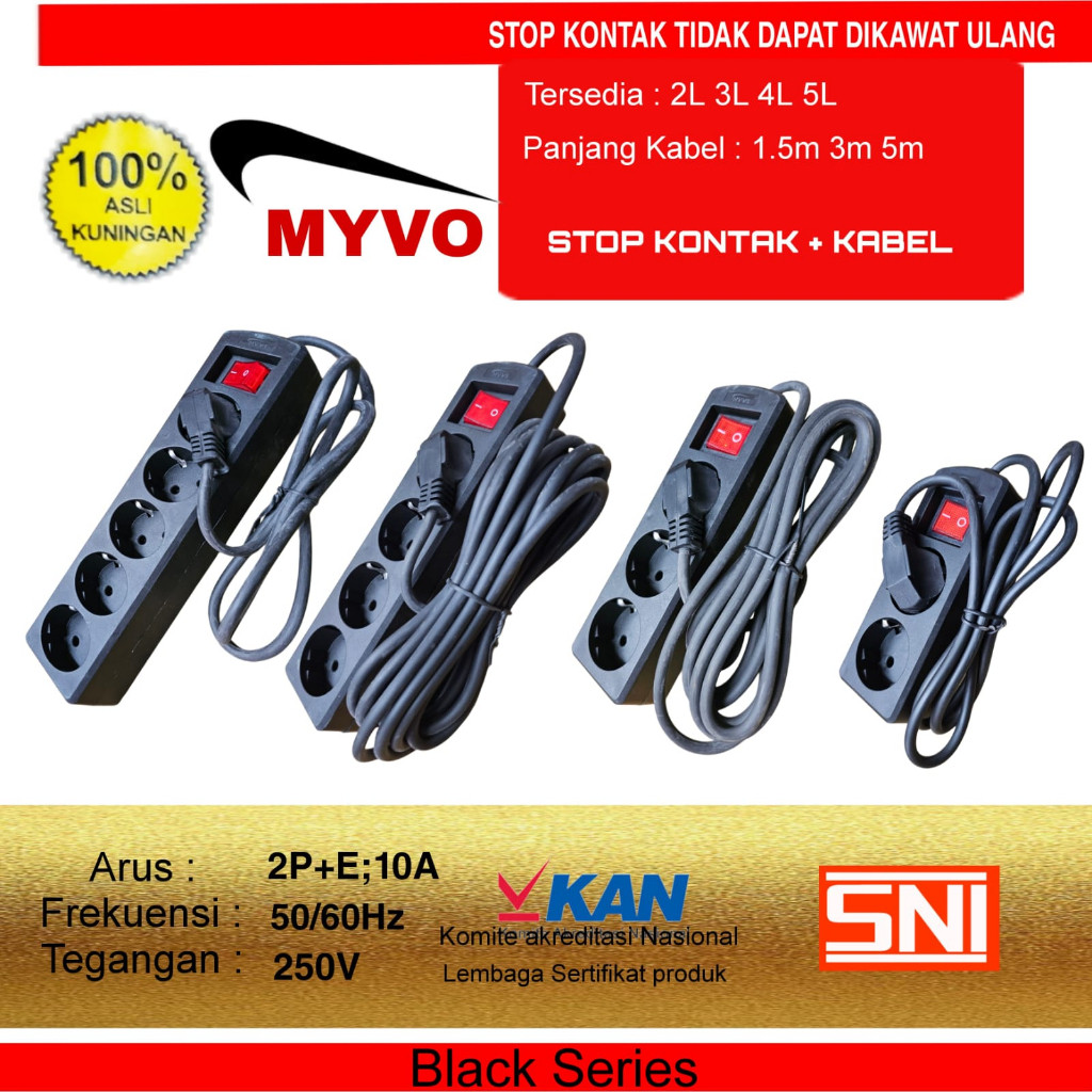 Stop Kontak Kabel Panjang 5 Meter Switch Stop Kontak Kabel 5M