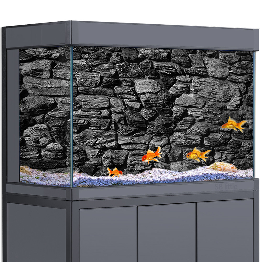 Aquarium Background Sticker Marble Black Stone Rock Wall HD Wallpaper Fish Tank Reptile Habitat Terr