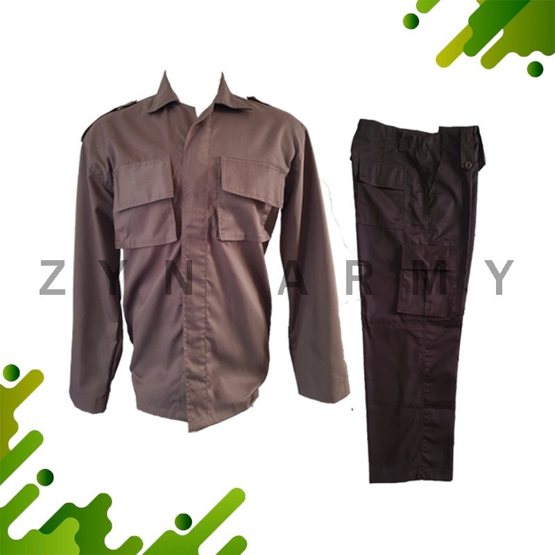 Termurah Seragam PDL Satpam Security Coklat Terbaru Lengan Panjang di Shopee