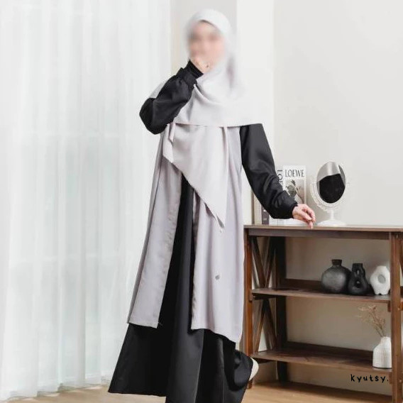 fv43dh Elmina Naura Outer Vest Tanpa Lengan Pastel Terbaru 2025 Minimalis Polos Raya Collection Simp