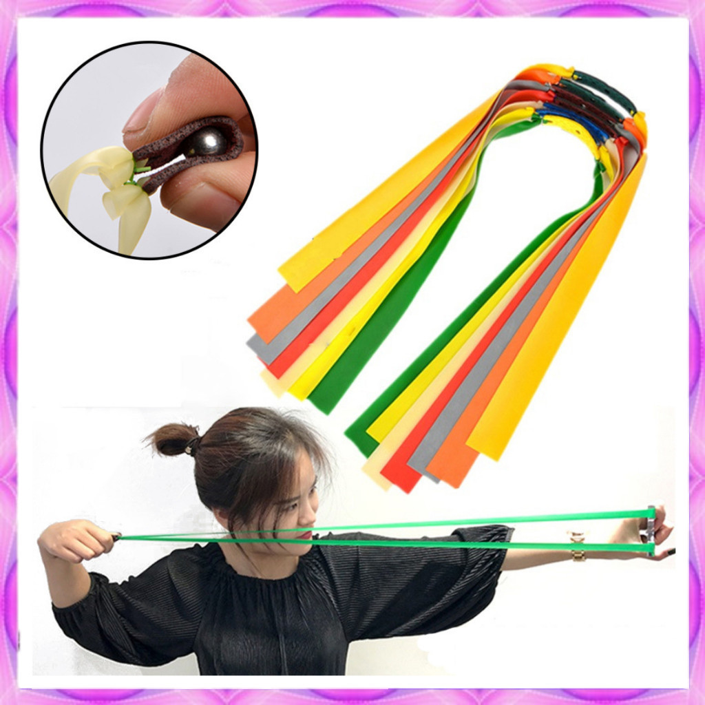 Tali Ketapel Karet Ketapel Slingshot Rubber Flat Elastic Band Catapult 5PCS-COD