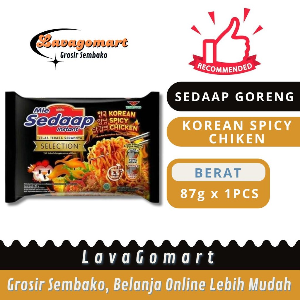 

SEDAAP MIE GORENG KOREAN SPICY CHIKEN 87g - 1 PCS - LAVAGOMART - BANDUNG