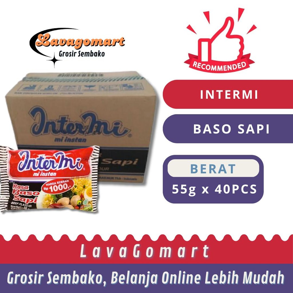 

INTERMI MIE INSTAN BASO SAPI 55g - 1 DUS - LAVAGOMART - BANDUNG