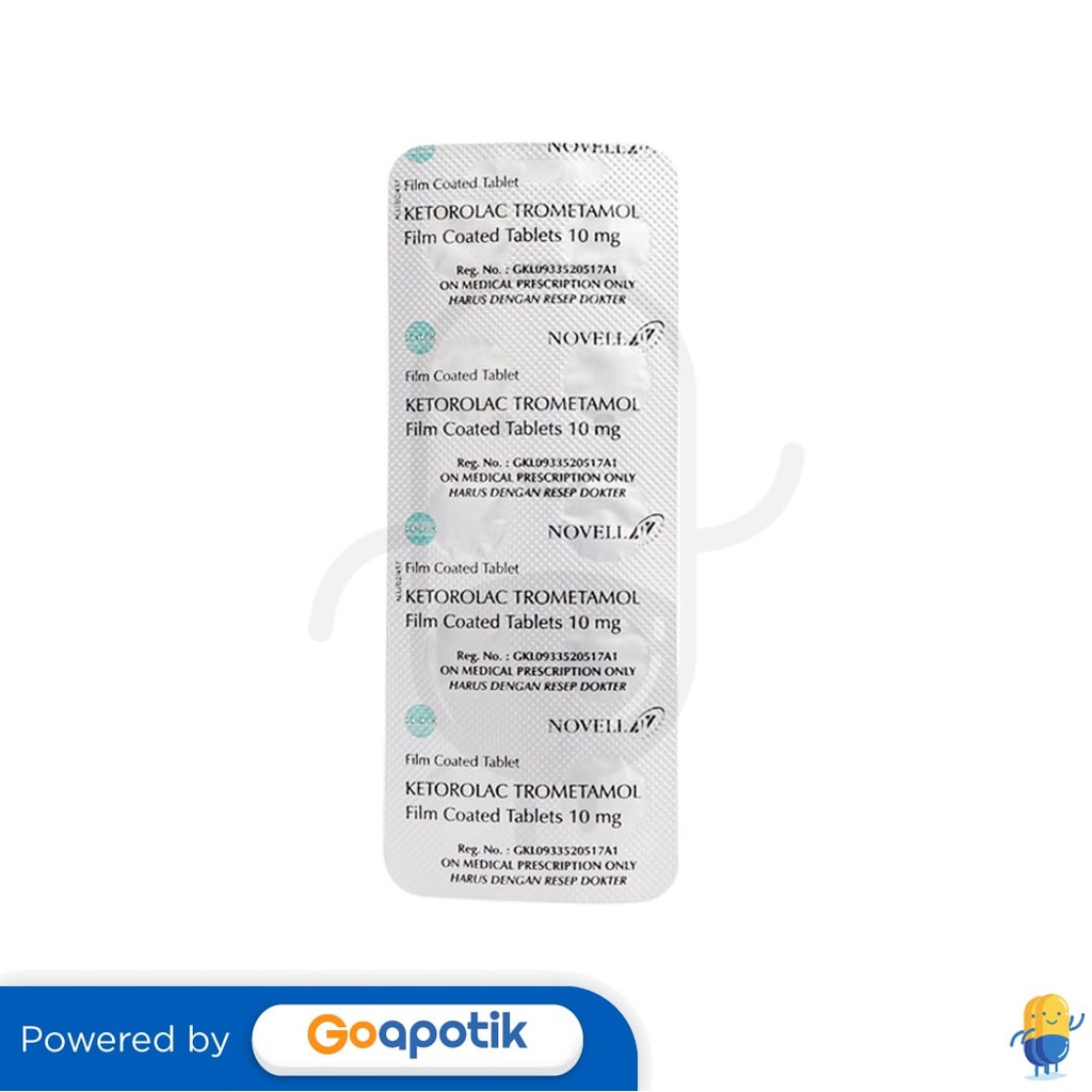 Ketorolac Novell 10 Mg Strip 10 Tablet