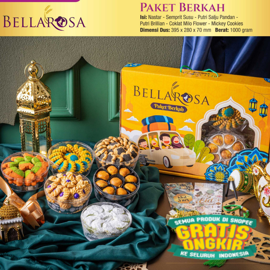 

GERAIFATIN!! ( BERAT 1KILO ) PAKET KUE LEBARAN PARSEL BELLAROSA BERKAH / PAKET KUE KERING Dibuat Tahun 2025/ New kado