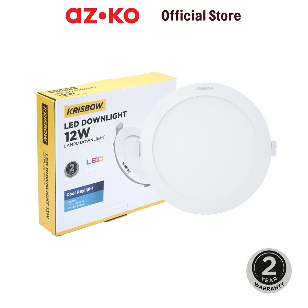 AZKO Krisbow Lampu Downligth Slim Inbow Lampu Sorot Ceiling Light Peralatan Elektronik Lampu Plafon