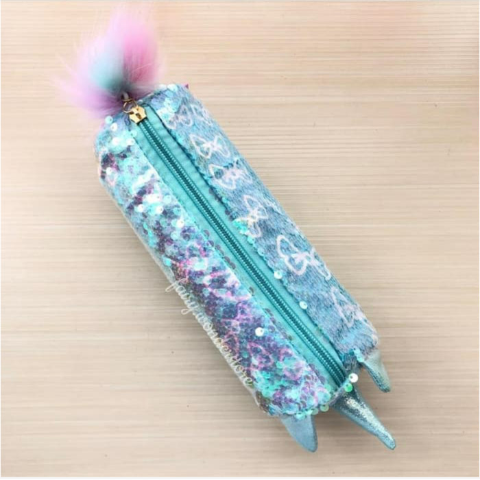 

BEST P R O M O kotak pouch tempat pensil anak sekolah sequin holo unicorn bulu - Tosca