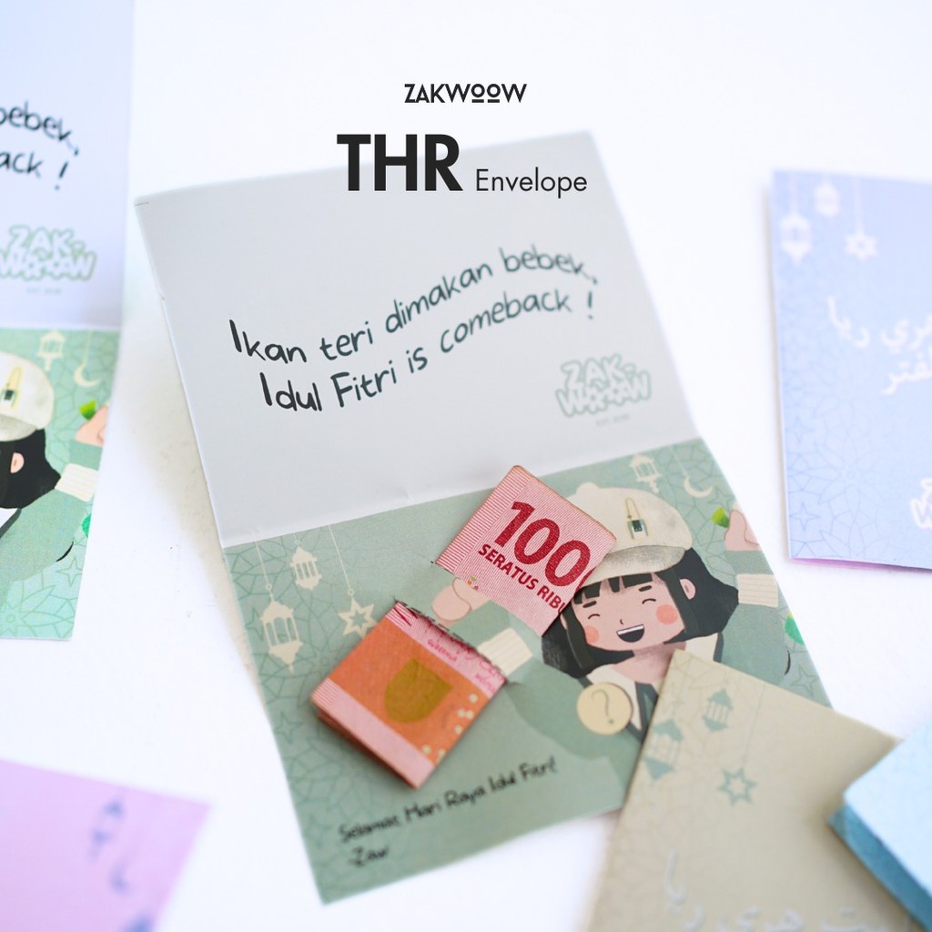 

Zakwoowstyle THR Envelope Pastel | Amplop THR Lucu dan Unik | Amplop Lebaran | Amplop 3D Peluk Idul Fitri