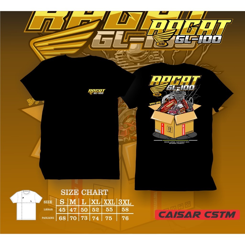 Baju Kaos ragat gl 100 Atasan Pria Motor Honda gl 100 Mp Cb Gl Gank Herek Megapro Primus Distro Orig