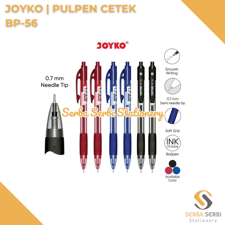 

GROSIR (1 PAK ISI 12 BIJI) JOYKO - BALLPOINT / PULPEN / BOLPEN / BOLPOIN / PEN CETEK BP-56 0.7 MM