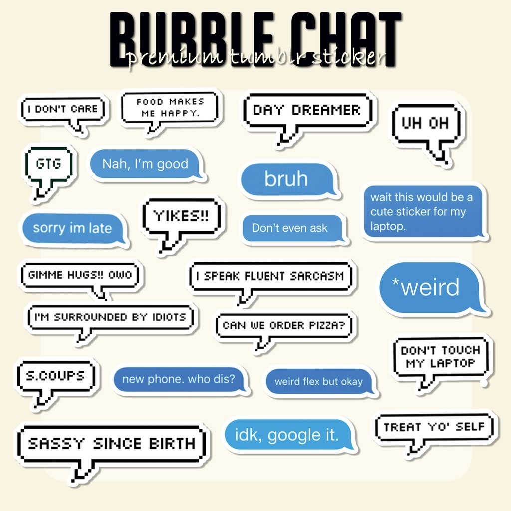 

Stiker Aesthetic Bubble Chat Stiker HP Sticker Laptop