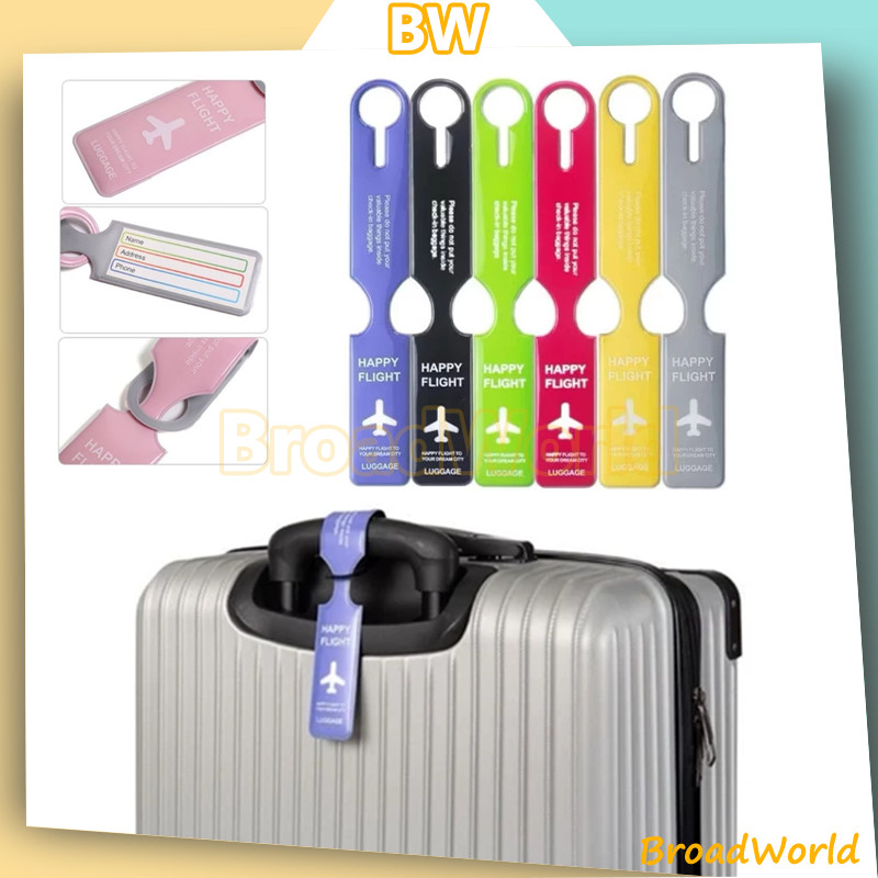 BW gantungan koper/luggage tag/name tag koper/name tag koper bahan plastik silicone