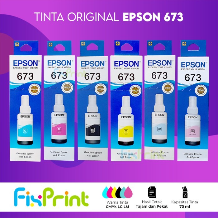Tinta Printer Epson Original 003 664 001 774 005 008 673 Black Color