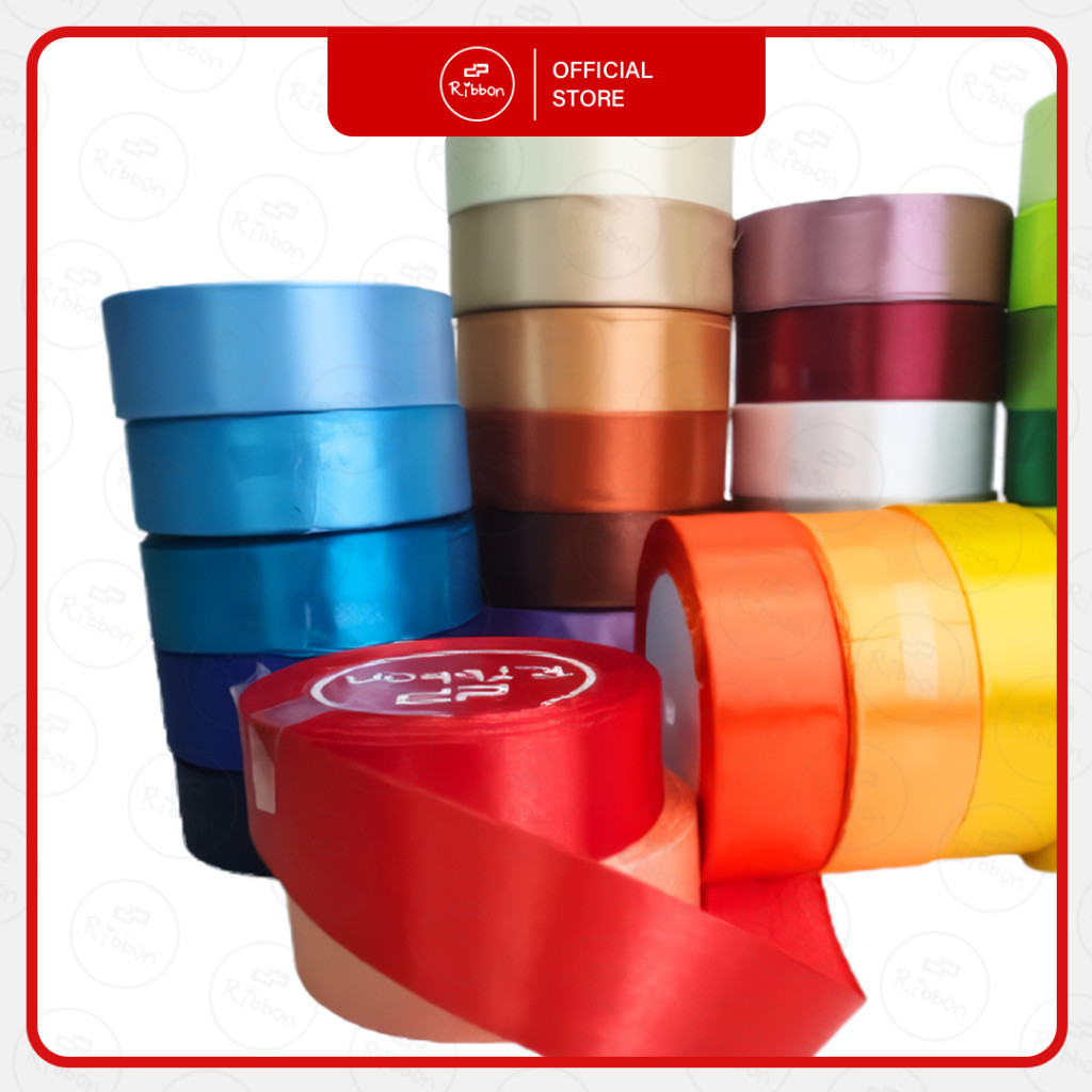

1 Roll Ribbon Pita Satin 1" 2.5cm Saten 1 Inch Kain Polos Souvenir Garmen Parcel