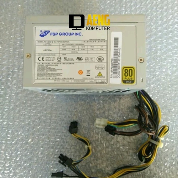 PSU Power Suplay PC Merk Fsp Group INC 500 Watt 80 Plus Gold 12 pin + 4 pin