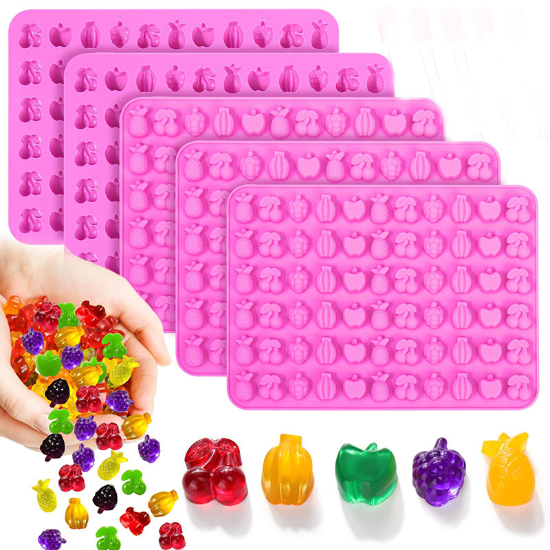 

Fruit Snack Molds Silicone Bpa Free, Gummy Candy Chocolate Mold For Kids, Including Pineapple, Banana, Cherry, Apple,Grape Shape