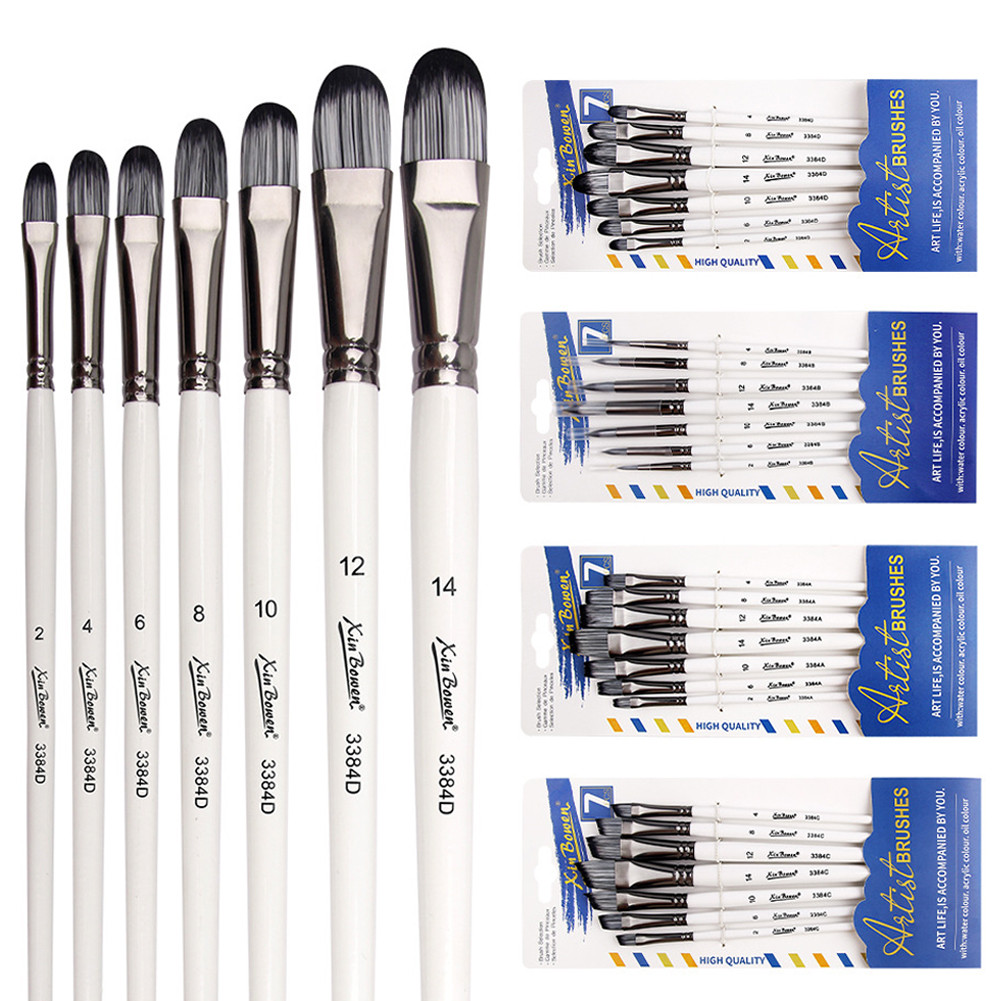 

7/10Pcs Professional Pure Carbon Sketch Set Painting Brushes Painting Drawing Artist Nylon Hair Beech Wood Rod Brush Set