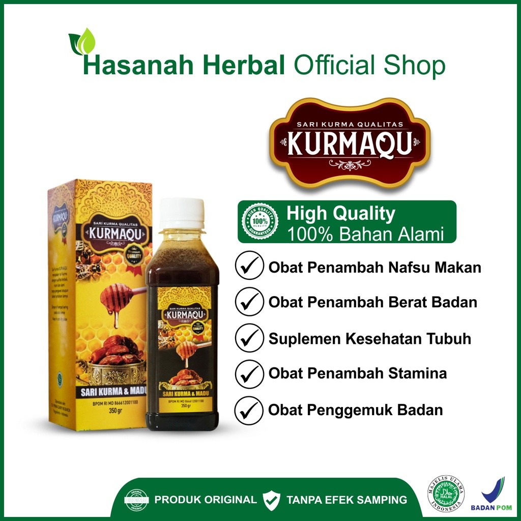 

Obat Penambah Nafsu Makan Cocok Untuk Penggemuk Badan Anak dan Dewasa Herbal Sari Kurma Kurmaqu Asli