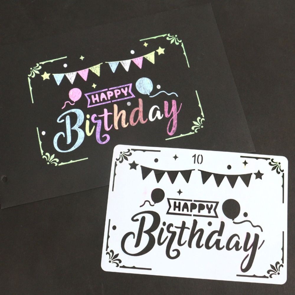 

Diverse Happy Birthday Card DIY Convenient Hollow Out Birthday Party Decorations Odorless Reusable Painting Scrapbooking Girl
