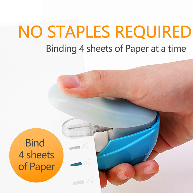 

1PC Stapleless Stapler Book Paper Stapling Stapler Safe Portable No Staples Stapler DIY Paper Binding School Office Supplies