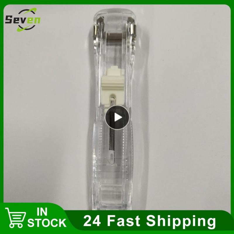 

Staple Metal Clip Push Hand Paper Clipper with Refill Fixing Organizing Stapler Reusable Push Clamp for Document File Stationery