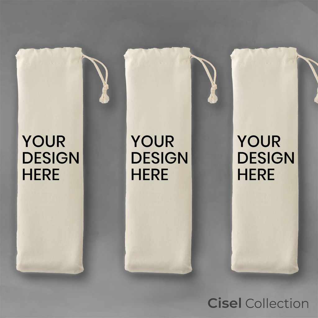 CISEL Pouch Serut CUSTOM TEBAL untuk Sendok Garpu Sumpit Cutlery Bahan Kanvas 100% Satuan Lusinan Mu