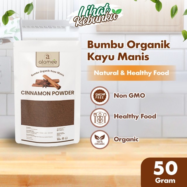 

ALAMEE Bubuk Kayu Manis Cinnamon Powder kayumanis Murni Asli Tanpa Campuran Bumbu Organik 50 Gram LIHAT KEBUNKU