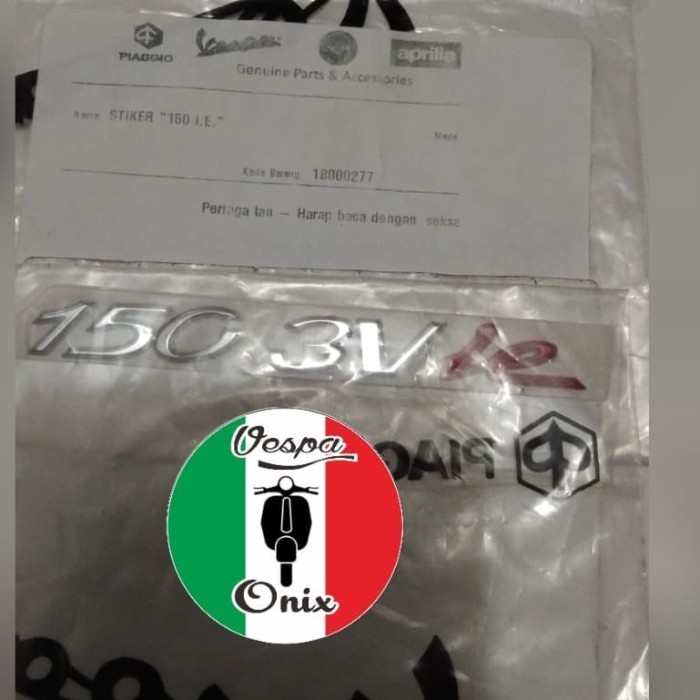 EMBLEM TULISAN VESPA LX 150 3V STICKER STIKER KEMPOL