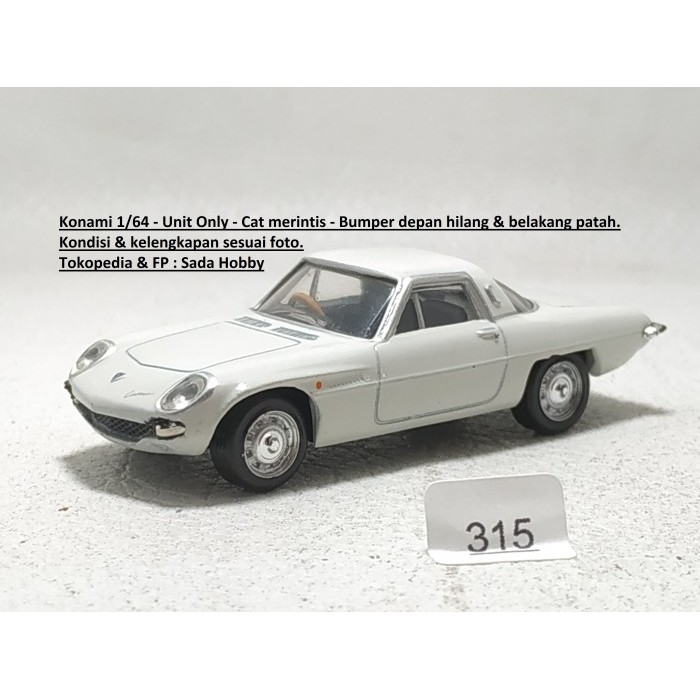 Diecast Konami 1/64 Mazda Cosmo Sport (L108) 1968 Putih Unit Only Minus