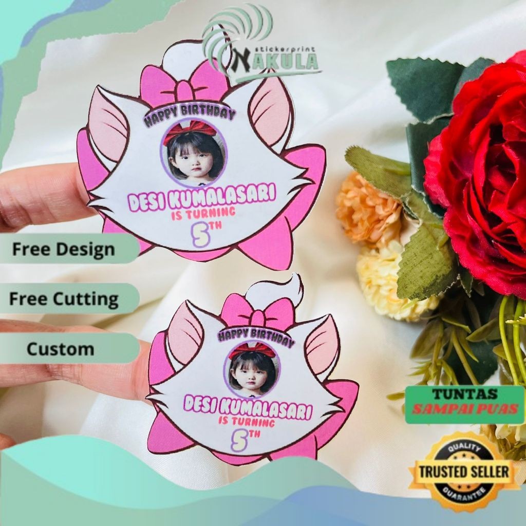 

NKL 4-8 Sticker Karakter Ulang Tahun Anak Stiker Ultah Free Design Template Birthday Chromo