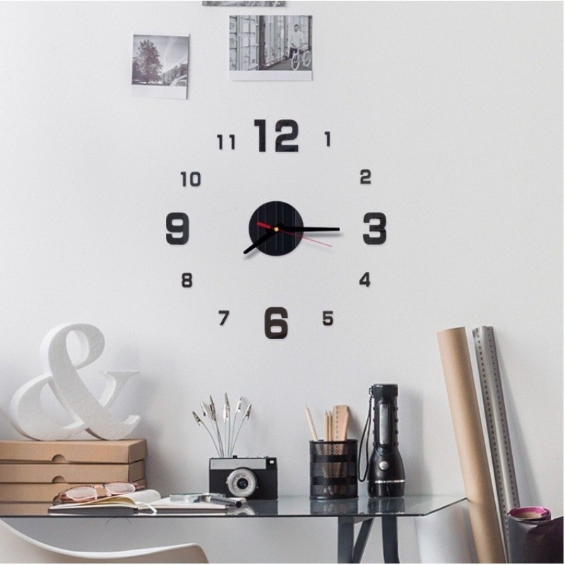 Simple Hole-free Digital Clock Creative DIY Wall Clock Living Room Decoration Wall Sticker Clock Mut