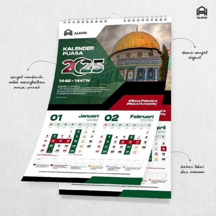 

Andma Kalender Puasa 2025 Dinding Spesial Palestina A3