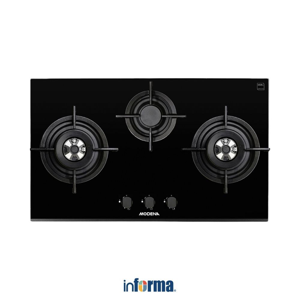 Informa Modena 90 cm Kompor Tanam 3 Tungku Bh 2933 Lj - Hitam Built In Stove Kompor 3 Burner Perleng