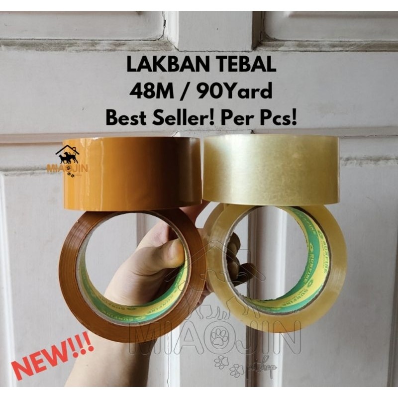 

LAKBAN Bening / Coklat 1 PCS / Biji Selasiban Perekat Selotip Transparan Lem Tape Pengikat Transparan Putih Kuat Kuning