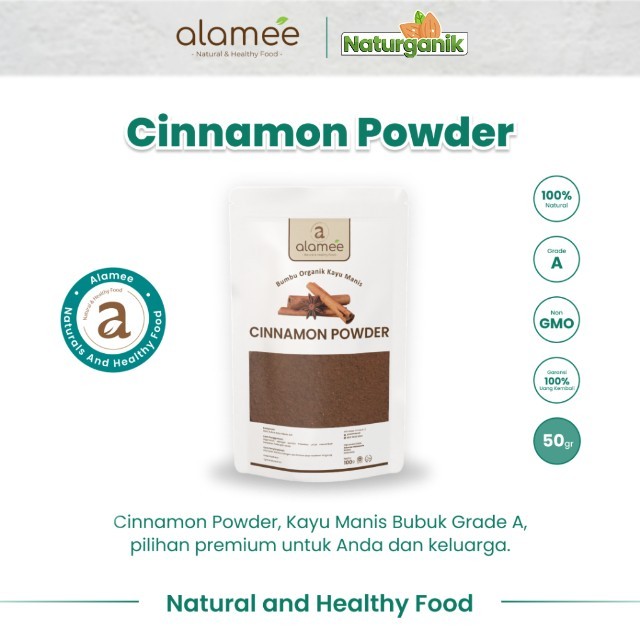 

ALAMEE Bubuk Kayu Manis Cinnamon Powder kayumanis Murni Asli Seasoning Bumbu Organik 50 Gram Naturganik