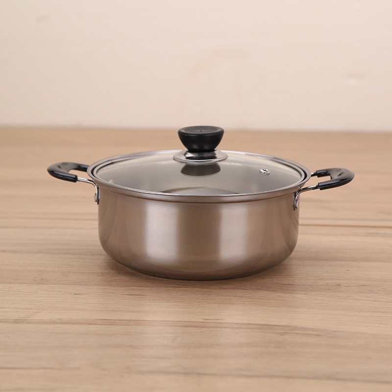 Panci Stainless Steel Pegangan Tunggal Panci Sup Pegangan Ganda Serbaguna