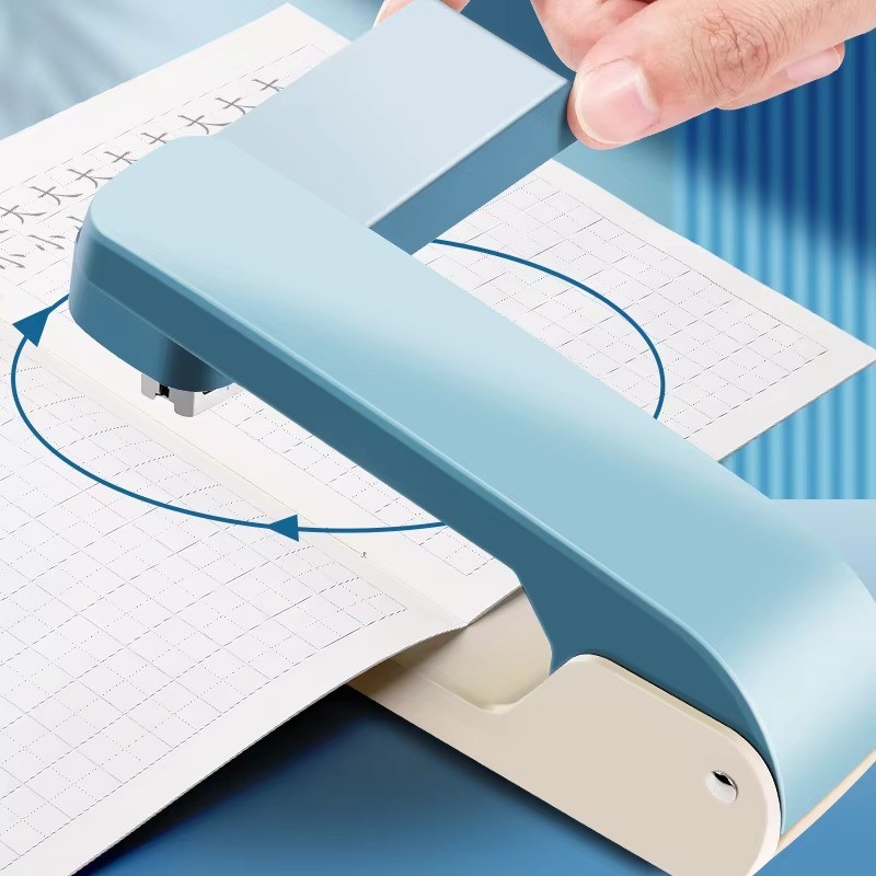 

360 Degree Swing Arm Long Stapler 25 Sheets Capacity Rotatable Metal Heavy Duty for School Supplies Office Stationery Durable