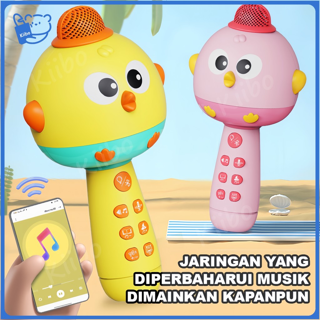 Mikrofon anak-anak  Mikrofon multifungsi  Bluetooth mikropon cerita pendidikan anak usia dini