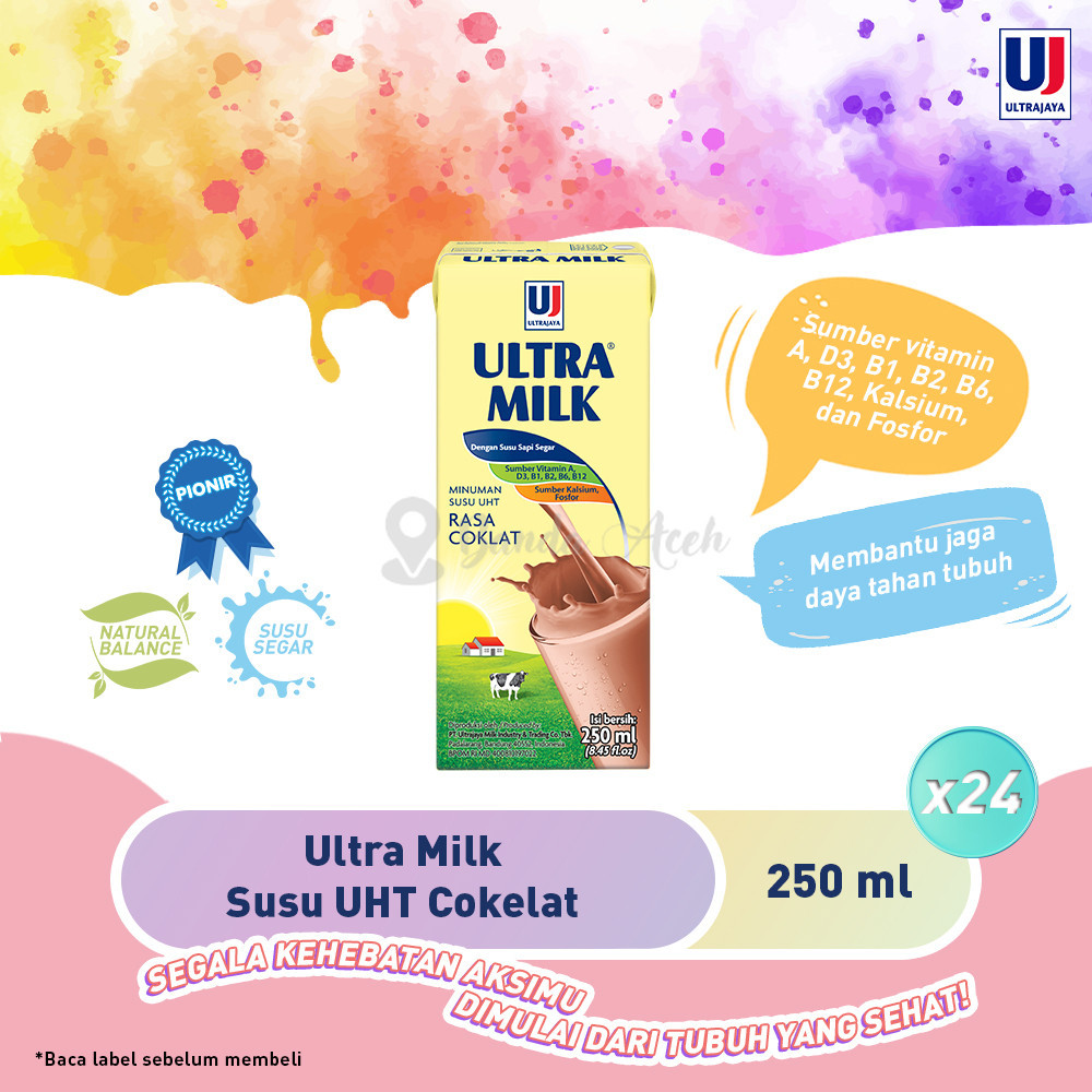

(Aceh) Ultra Milk Susu UHT Cokelat 250ml - 1 Dus isi 24pcs