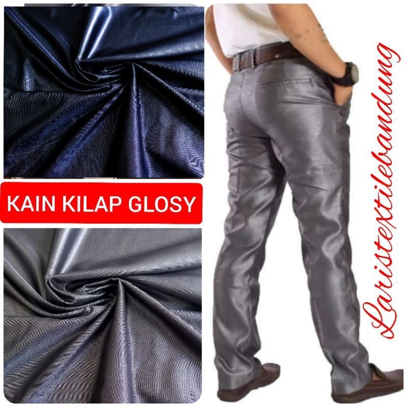HITAM KILAP IMPORT KAIN CELANA JAS SAFARI